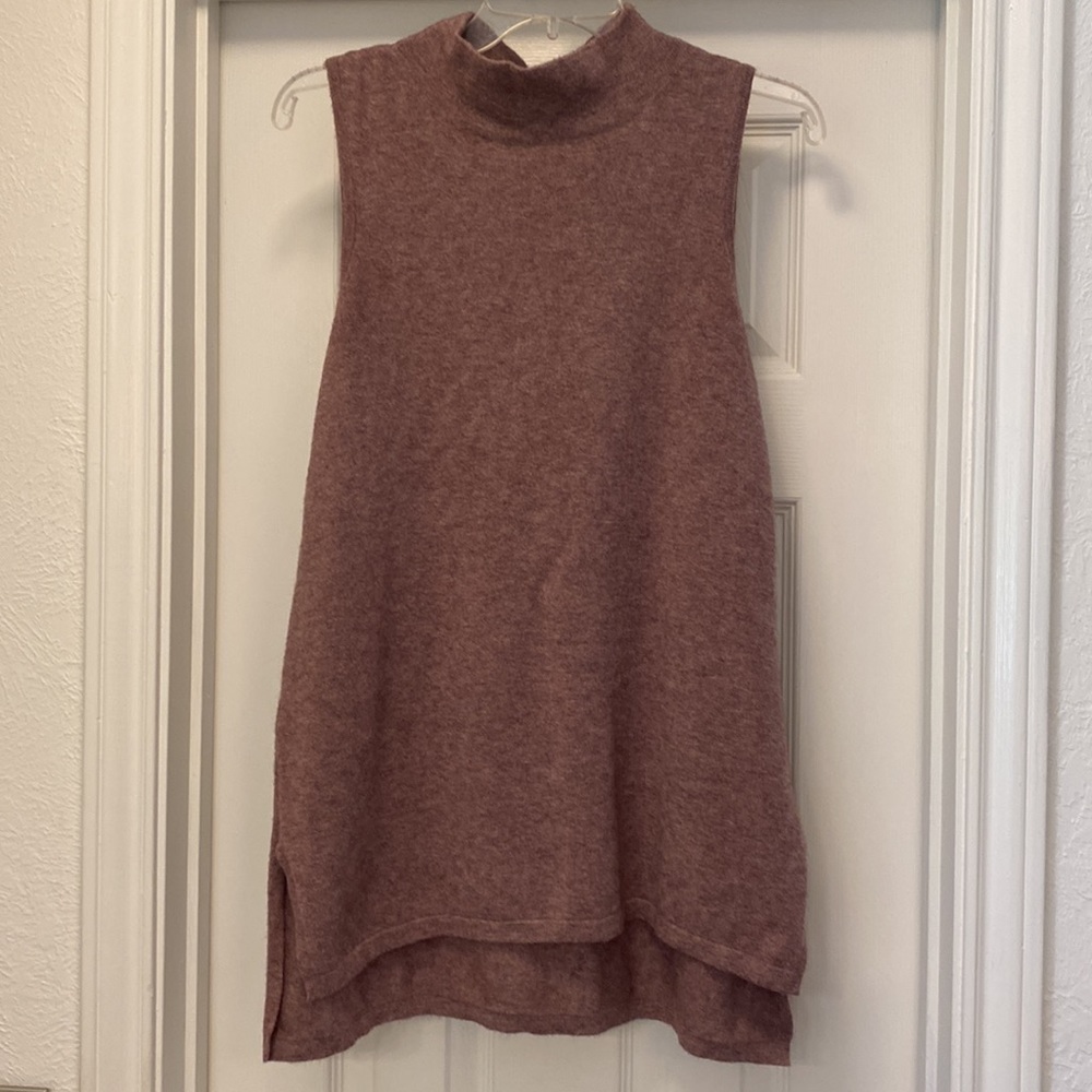 Soft Surroundings Mockneck Sleeveless Tunic XS Mauve